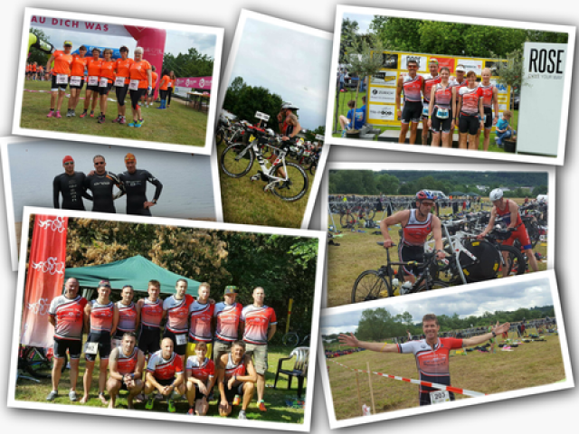 Startfoto / Fotocollage des Triathlon Team Rheinberg - Collage mit verschiedenen Fotos - Verein in Aktion